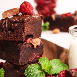 Homemade Raspberry Brownies Gift Box