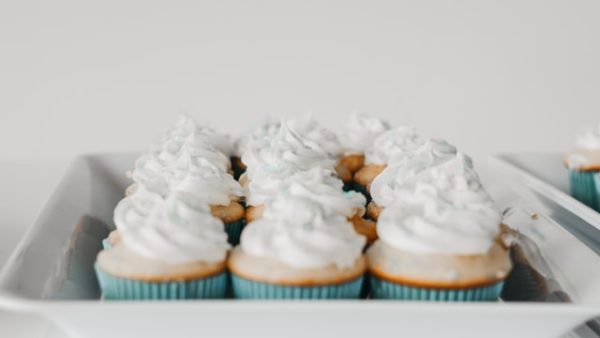 White Delicious Freshly Made Cupcakes