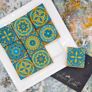 Blue & Yellow Moroccan Tiles Cookies