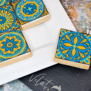 Blue & Yellow Moroccan Tiles Biscuits