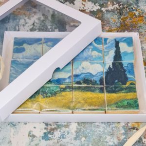 Van Gogh Cypresses Cookie Box