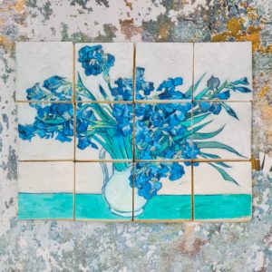 Van Gogh "Vase with Irises" Tiles Biscuits