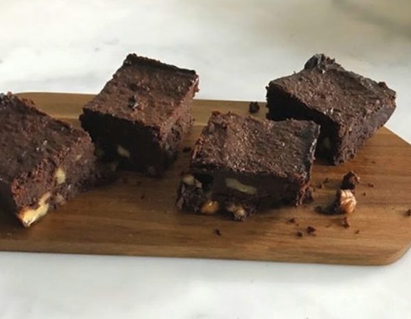 Dark Chocolate Fudge Walnut Brownies