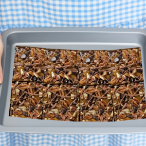 Nuts, Chocolate, Caramel Traybake 1